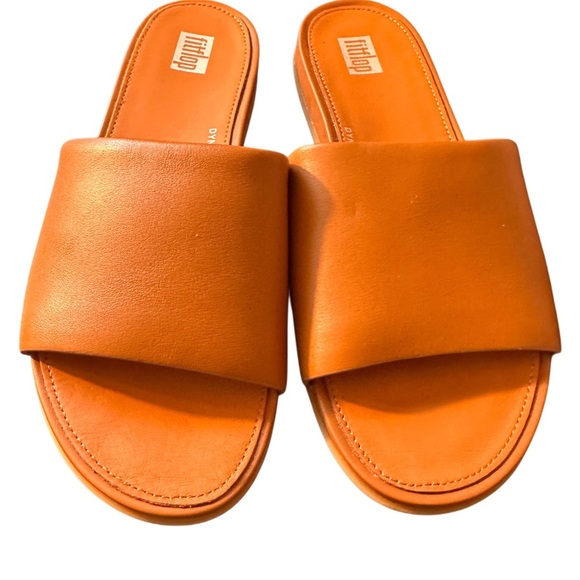 NWT Women's Gracie Leather Pool Slides Mule Color: Brown Size 5 - Picture 12 of 14